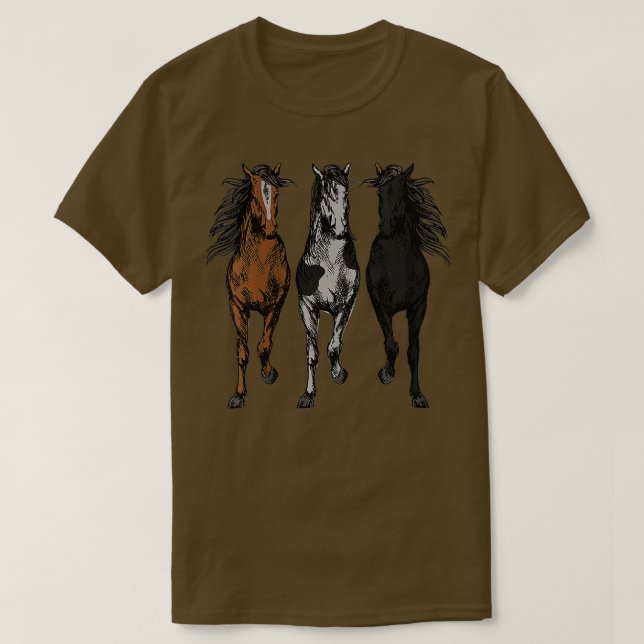 Camiseta Animales De Caballo Salvajes Diseñados Para Mujere (Diseño del anverso)