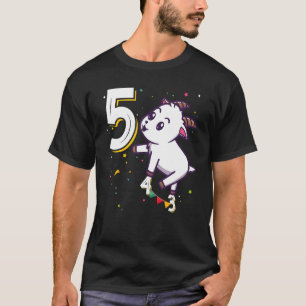 Camiseta Animales de cabra 5 Años Chica de cumpleaños B Día