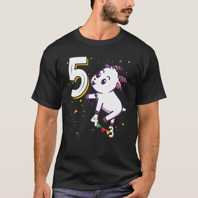 Camiseta Animales de cabra 5 Años Chica de cumpleaños B Día (Anverso)