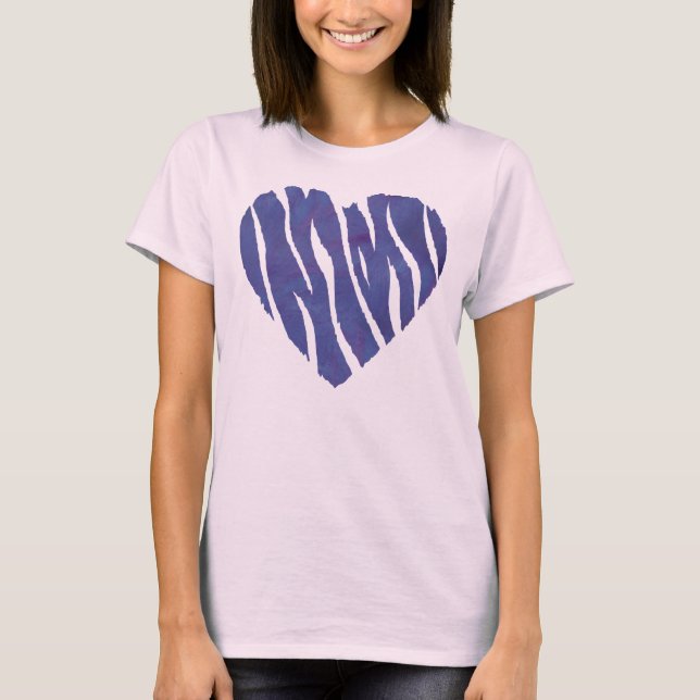 Camiseta Animales de cebra imprimen Corazón Púrpura (Anverso)