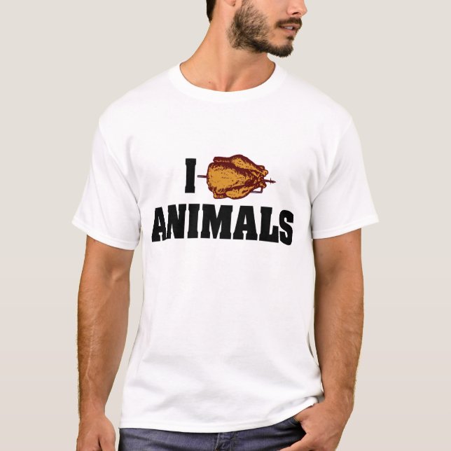 Camiseta Animales de Corazón que Amo - Amantes de Barbacoa (Anverso)