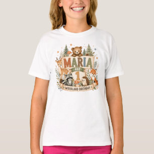 Camiseta Animales de Cumpleaños Personalizados Bosque Nombr
