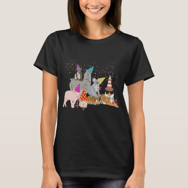 Camiseta Animales de fiesta - Animales aburridos que tienen (Anverso)