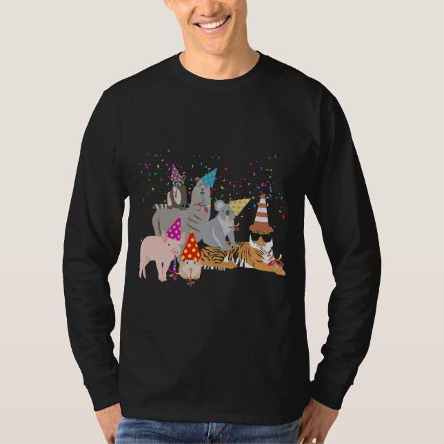 Camiseta Animales de fiesta - Animales aburridos que tienen (Anverso)