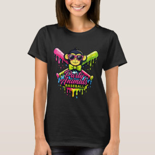 Camiseta Animales de fiesta de mujeres beisbol mono diverti