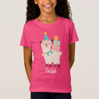 Animales de Fiesta Llama Cumpleaños Chicas Rosa