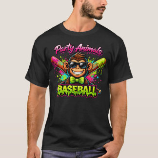 Camiseta Animales de Fiesta Meme Béisbol Divertido