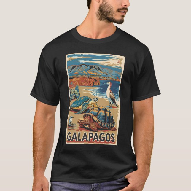 Camiseta Animales de Galápagos Viajan Arte (Anverso)