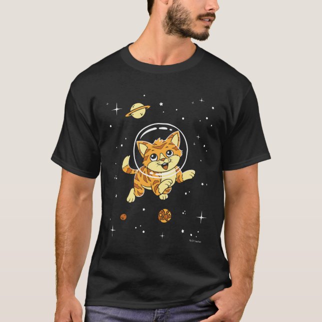 Camiseta Animales De Gato En El Espacio (Anverso)