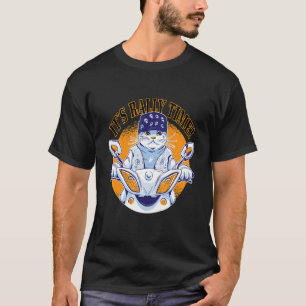 Camiseta Animales de gato manejando una motocicleta, cita.