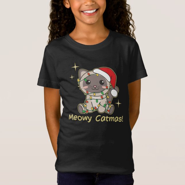 Camiseta Animales de gatos Navidades se burlan de gatos y m (Anverso)