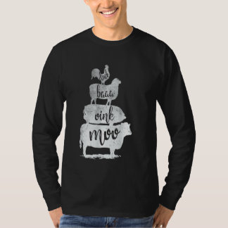 Camiseta Animales de granja Chica de campo de pirámide de c