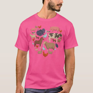 Camiseta Animales de granja Corazón Amor Cultivo Vida Pollo