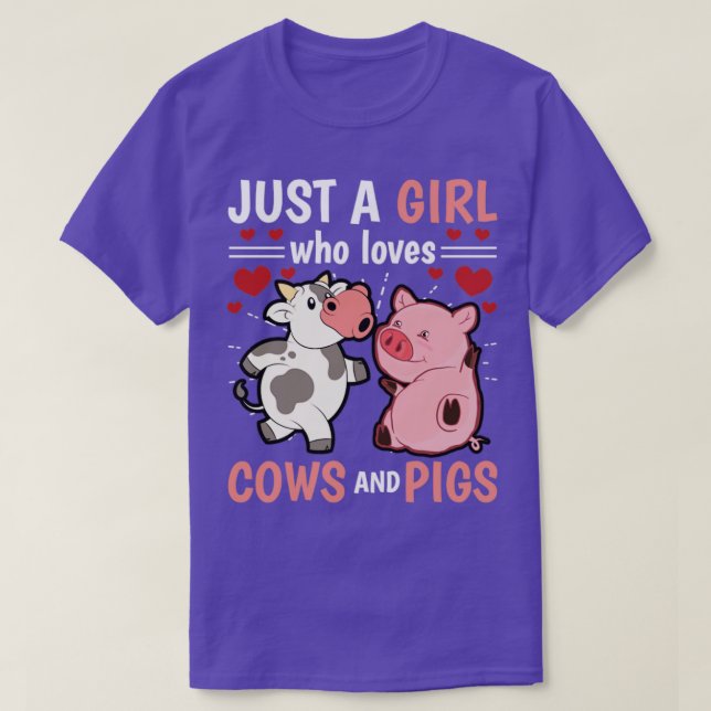 Camiseta Animales De Granja Cuidada Sólo Un Chica Que Ama A (Diseño del anverso)