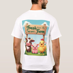 Camiseta Animales De Granja Cuta Bajo Rótulo De Granja