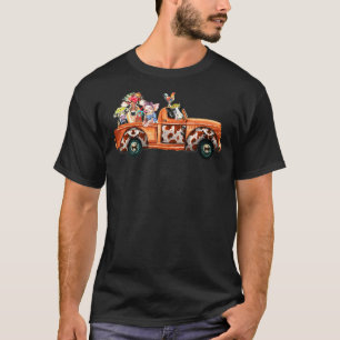 Camiseta Animales de granja Vaca cerdo novilla perro flor e