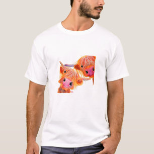 Camiseta Animales de impresión de vaca Highland ' Angus