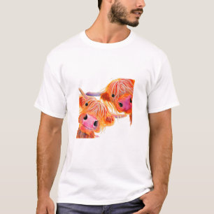 Camiseta Animales de impresión de vaca Highland ' Angus