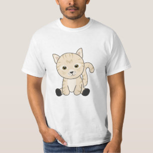 Camiseta Animales De La Cuta Del Gato Fur Nose Tabby Beige