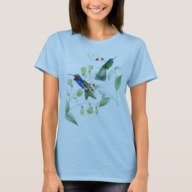Camiseta Animales de la fauna de las flores de los pájaros (Anverso)