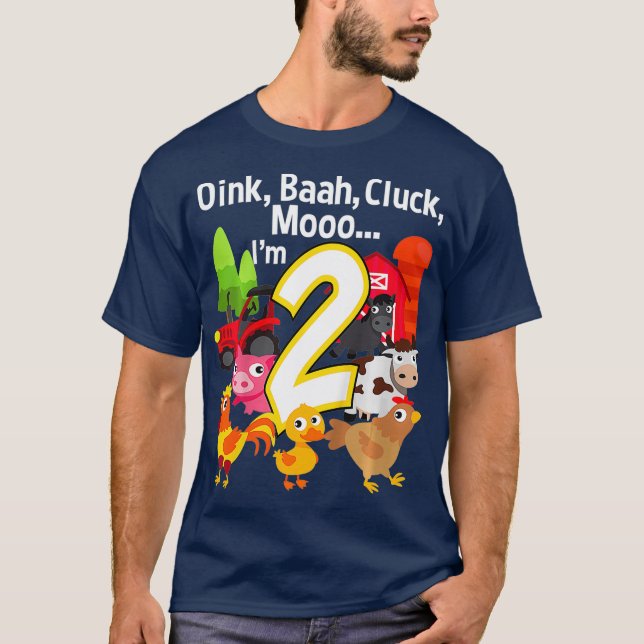 Camiseta Animales de la fiesta de cumpleaños de una granja  (Anverso)