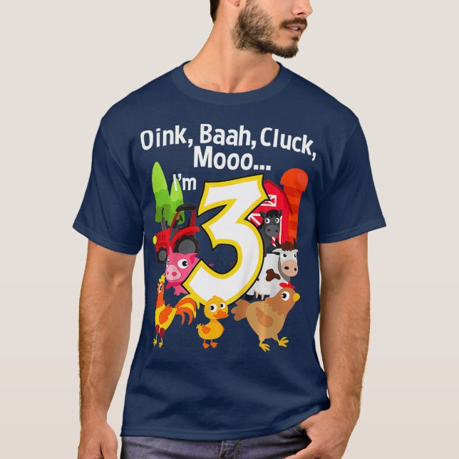 Camiseta Animales de la fiesta de cumpleaños de una granja  (Anverso)