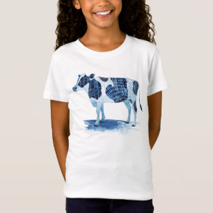 Camiseta Animales de la granja azul cobalto - vaca