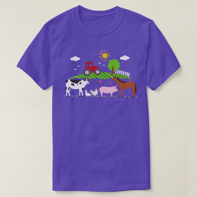 Camiseta Animales de la granja de la granja de la granja (Diseño del anverso)
