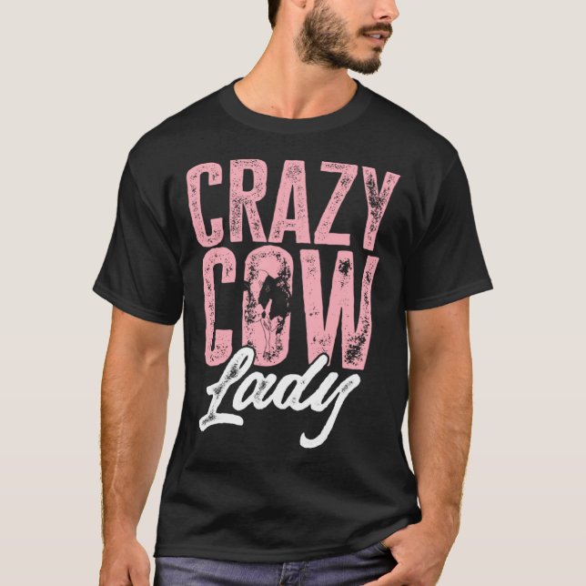 Camiseta Animales de la granja de vacas - Loca Dama de vaca (Anverso)