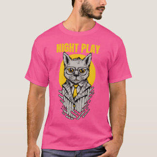 Camiseta animales de la mafia con un gato con gafas vintage