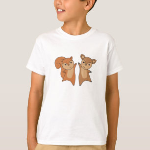 Camiseta Animales de la selva de ardilla de ciervos
