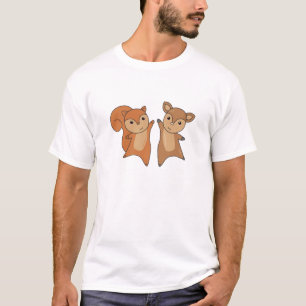 Camiseta Animales de la selva de ardilla de ciervos