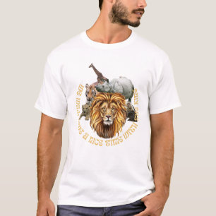 Camiseta Animales de la selva salvaje centrados en el león 