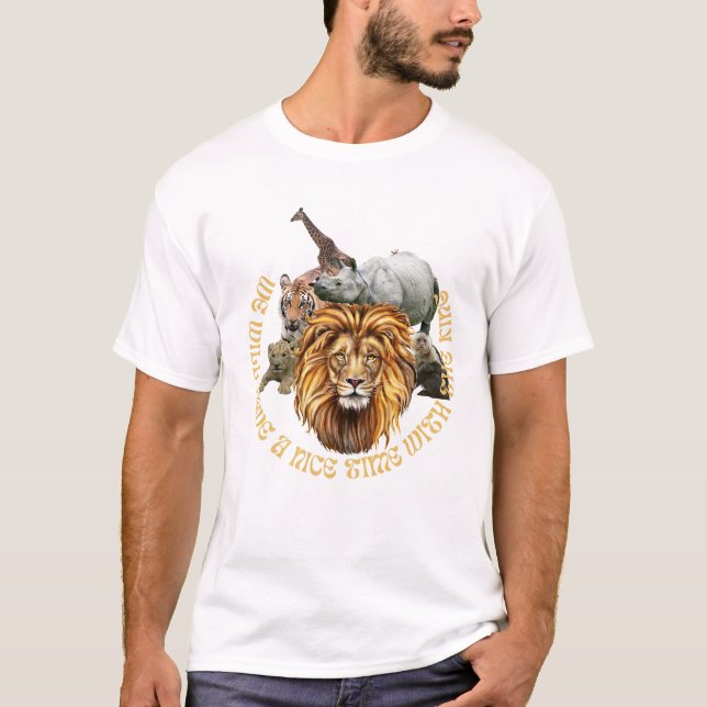 Camiseta Animales de la selva salvaje centrados en el león  (Anverso)