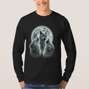 Camiseta Animales de lobo aúllan estampa de luna amantes de