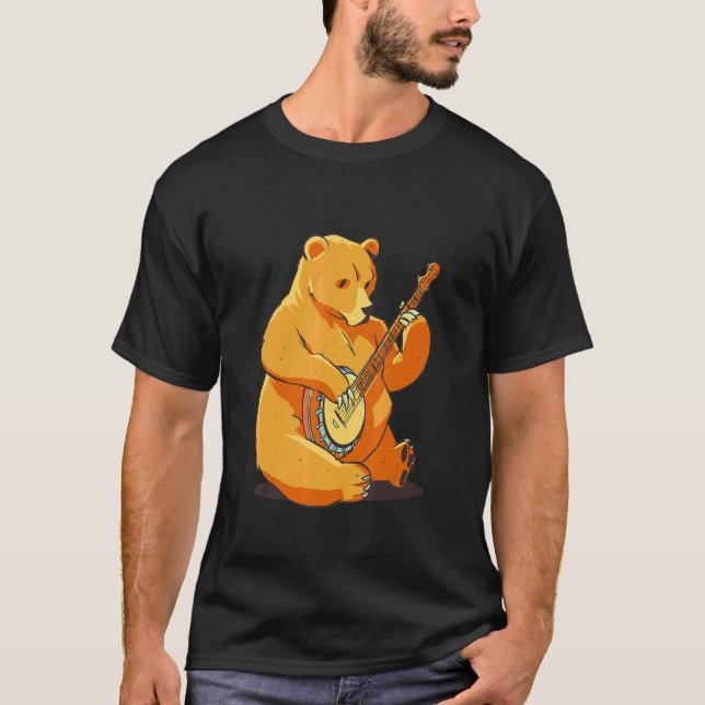 Camiseta Animales de música femenina de oso masculino (Anverso)