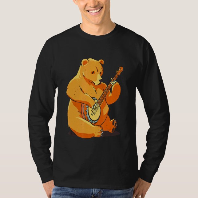 Camiseta Animales de música femenina de oso masculino (Anverso)