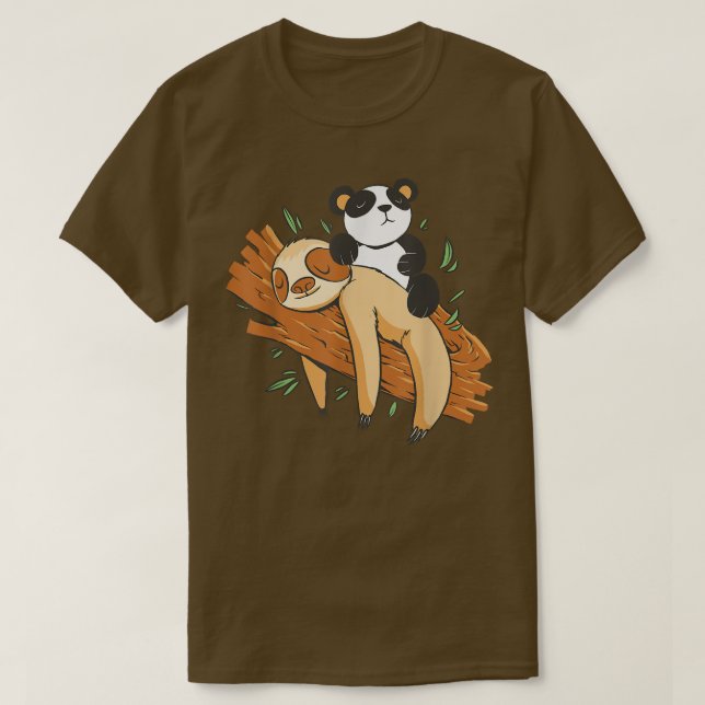 Camiseta Animales de oso panda durmientes divertidos (Diseño del anverso)