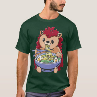 Camiseta Animales de Ramen Noodles de Hedgehog Amantes Rega