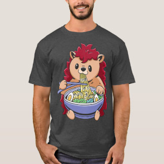 Camiseta Animales de Ramen Noodles de Hedgehog Amantes Rega