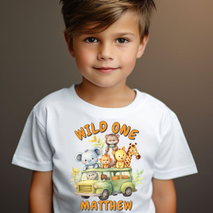 Camiseta Animales de safari de cumpleaños de niños salvajes