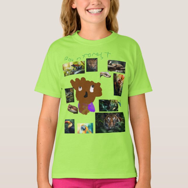 Camiseta Animales de selva tropical para niños (Anverso)