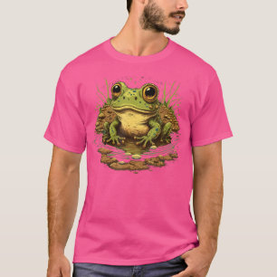 Camiseta Animales De Ternera De Rana Cuta Sobre Rana