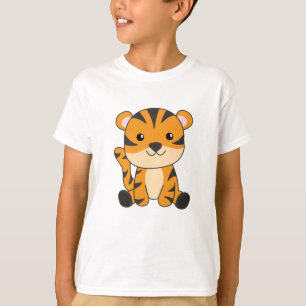 Camiseta Animales De Tiros De Gato Grande Para Niños