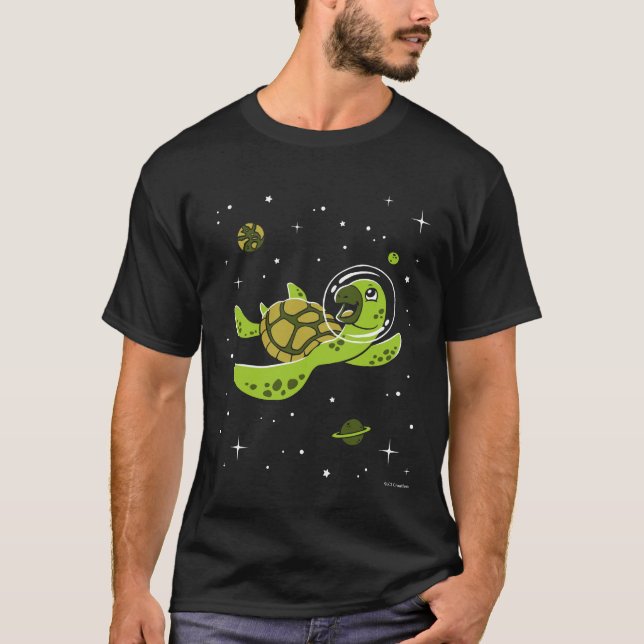 Camiseta Animales De Tortuga En El Espacio (Anverso)
