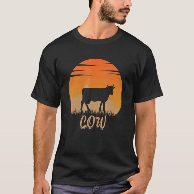 Camiseta Animales De Vaca Calientes En La Montaña De La Nat (Anverso)