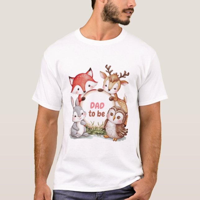 Camiseta Animales de Woodland adoran a papá de Baby Shower  (Anverso)