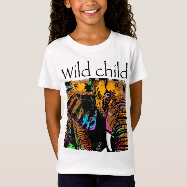 Camiseta Animales del arco iris de elefantes infantiles sil (Anverso)