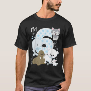 Camiseta Animales del Ártico 6 cumpleaños Polar Bear Walrus