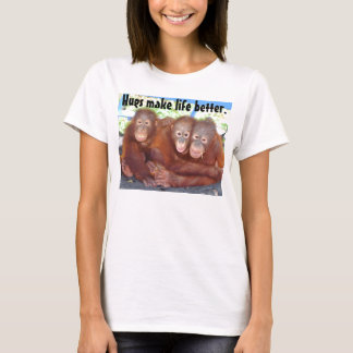 Camiseta Animales del bebé - los abrazos hacen vida mejor